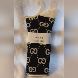 Monogram Unisex Black and White Socks Women size 7-9